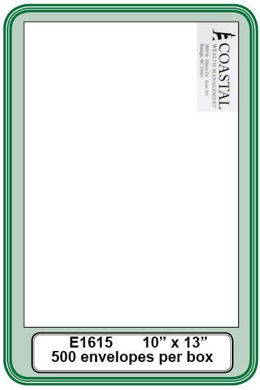 10x13 White Envelopes (Wealth Management)**<b>Order By:Box of 500 envelopes<b>